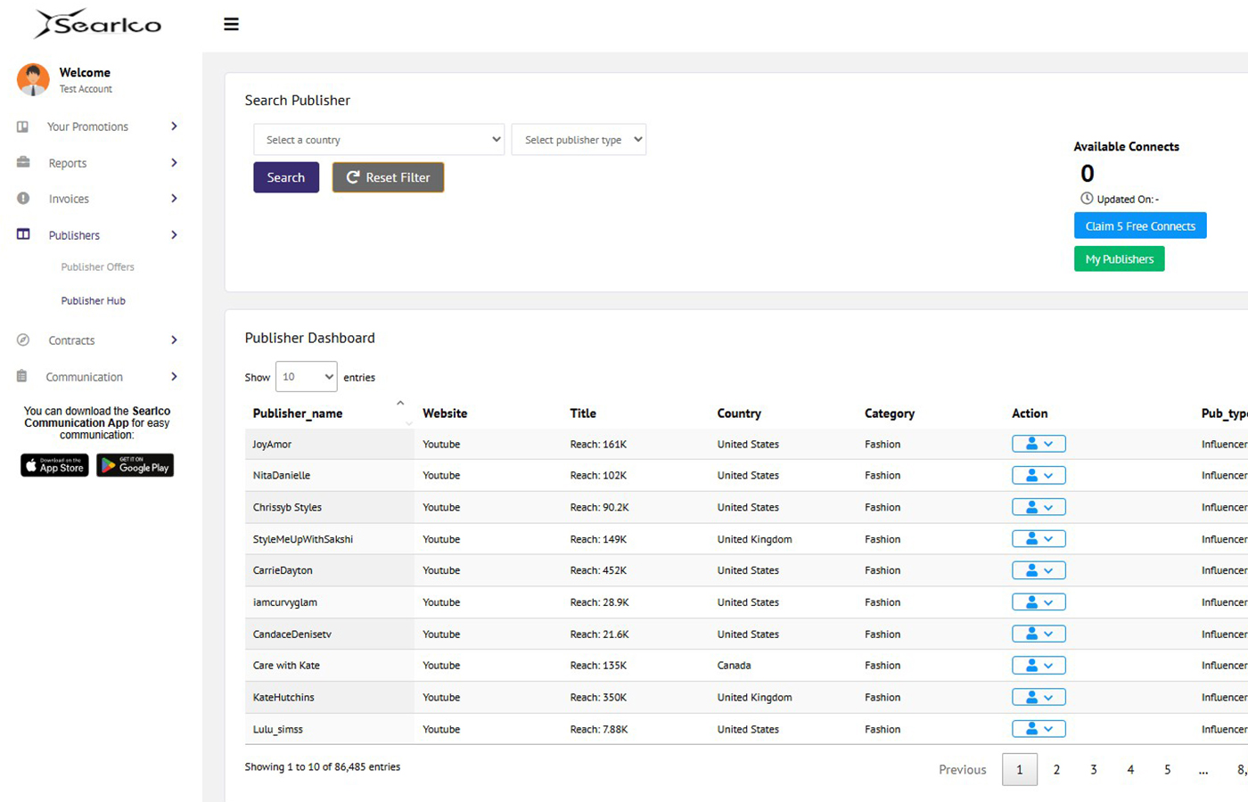 Recruitment dashboard