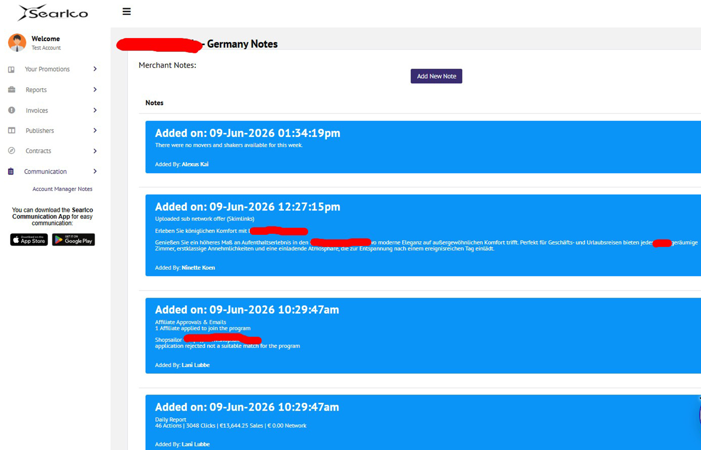 Reports dashboard